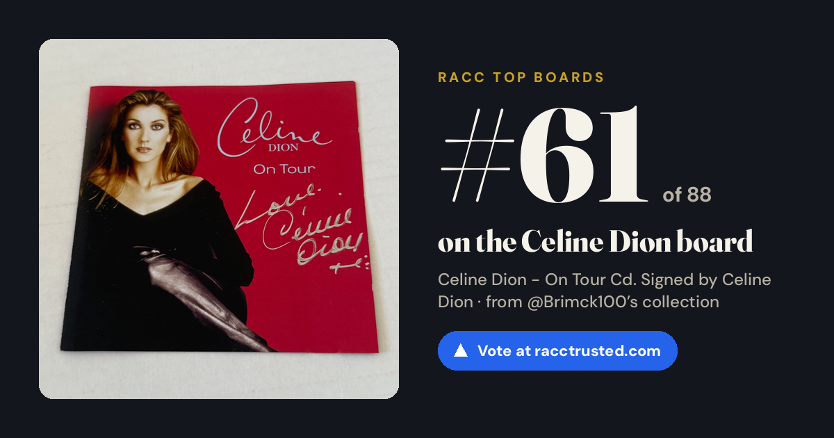 Share card: #61 of 88 on the Celine Dion board