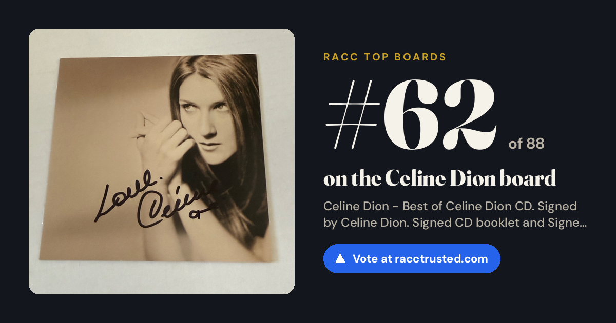 Share card: #62 of 88 on the Celine Dion board