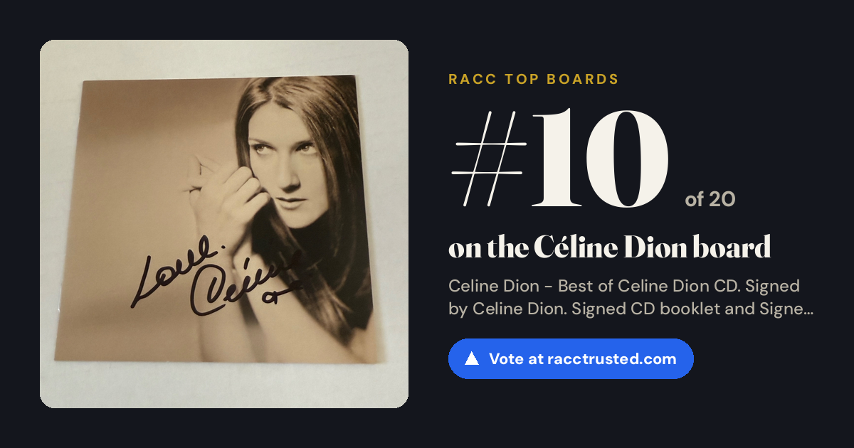 Share card: #10 of 20 on the Céline Dion board