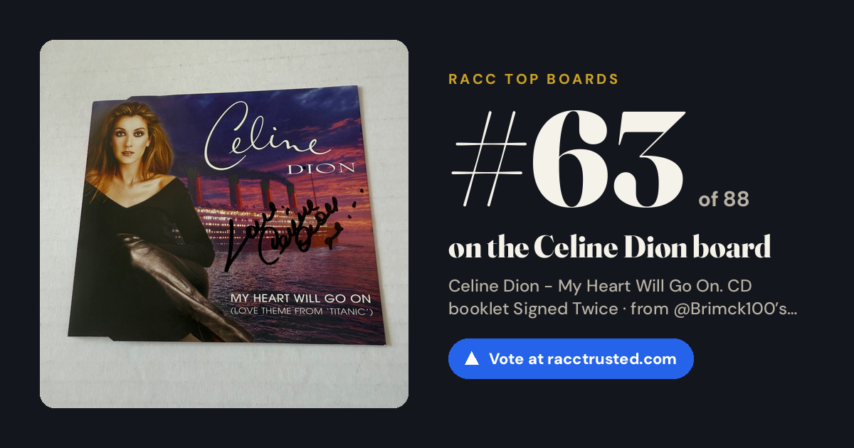 Share card: #63 of 88 on the Celine Dion board