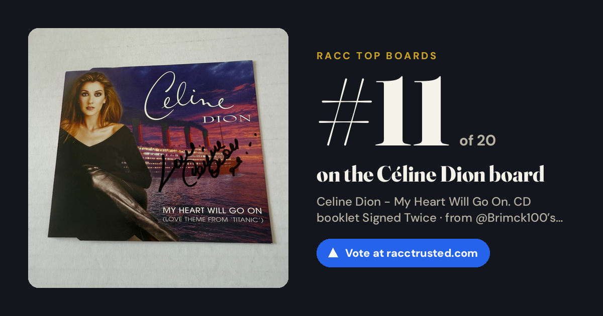 Share card: #11 of 20 on the Céline Dion board