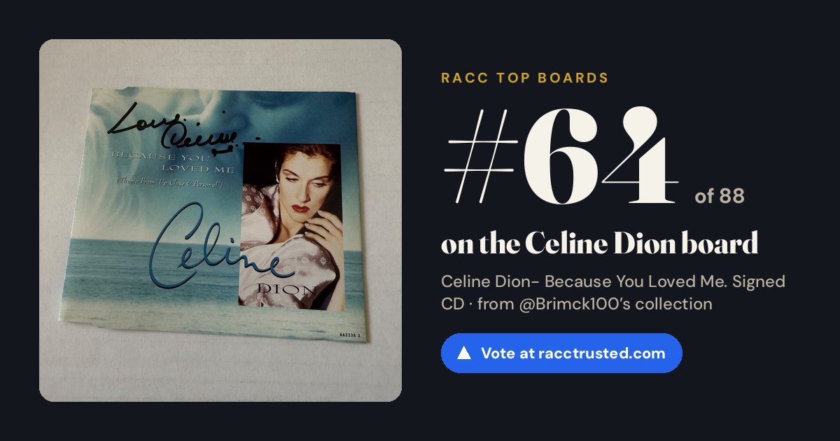 Share card: #64 of 88 on the Celine Dion board