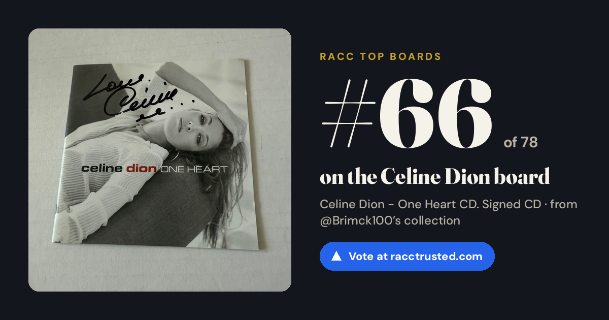 Share card: #66 of 78 on the Celine Dion board