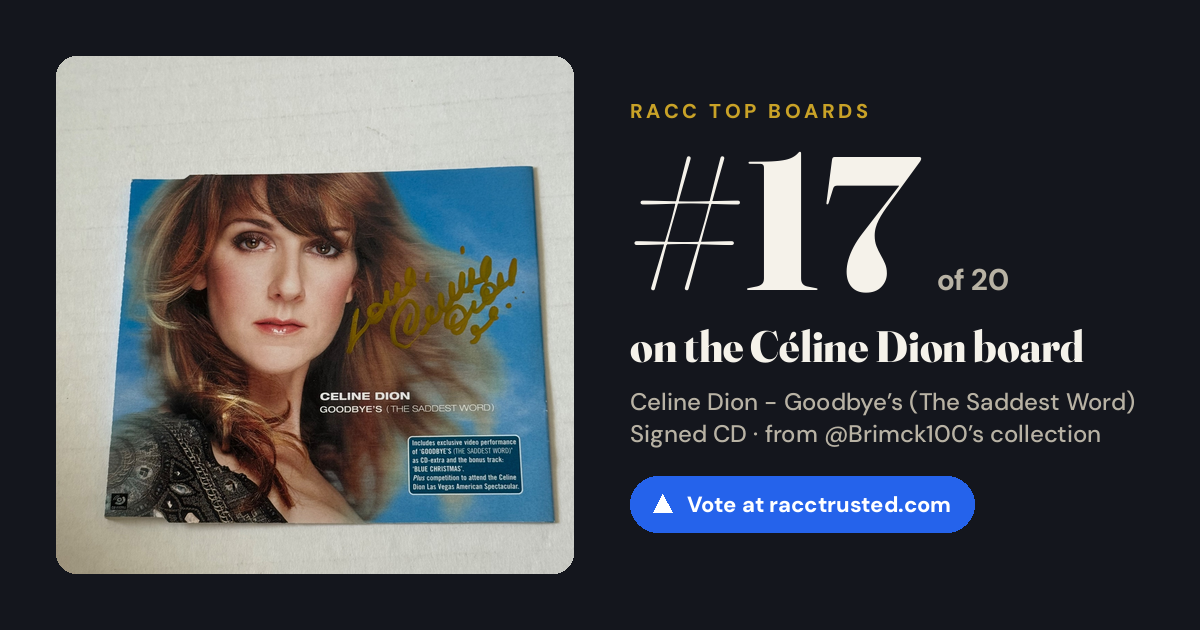 Share card: #17 of 20 on the Céline Dion board