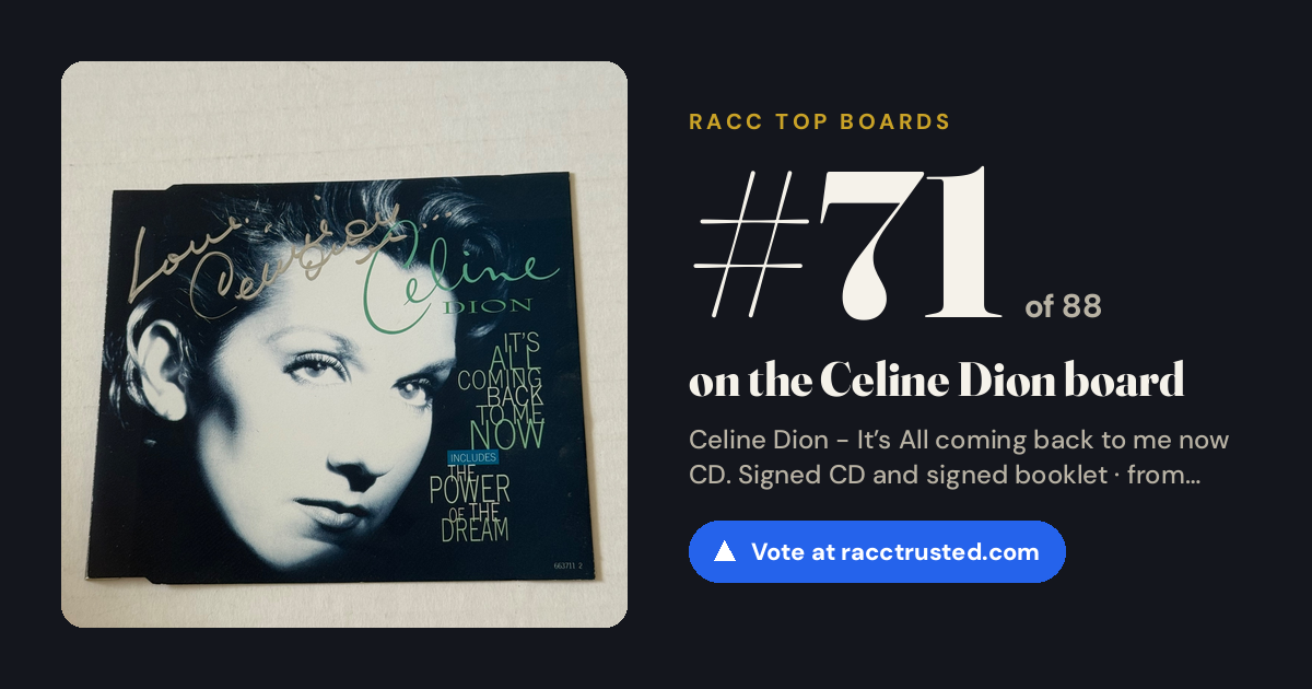 Share card: #71 of 88 on the Celine Dion board