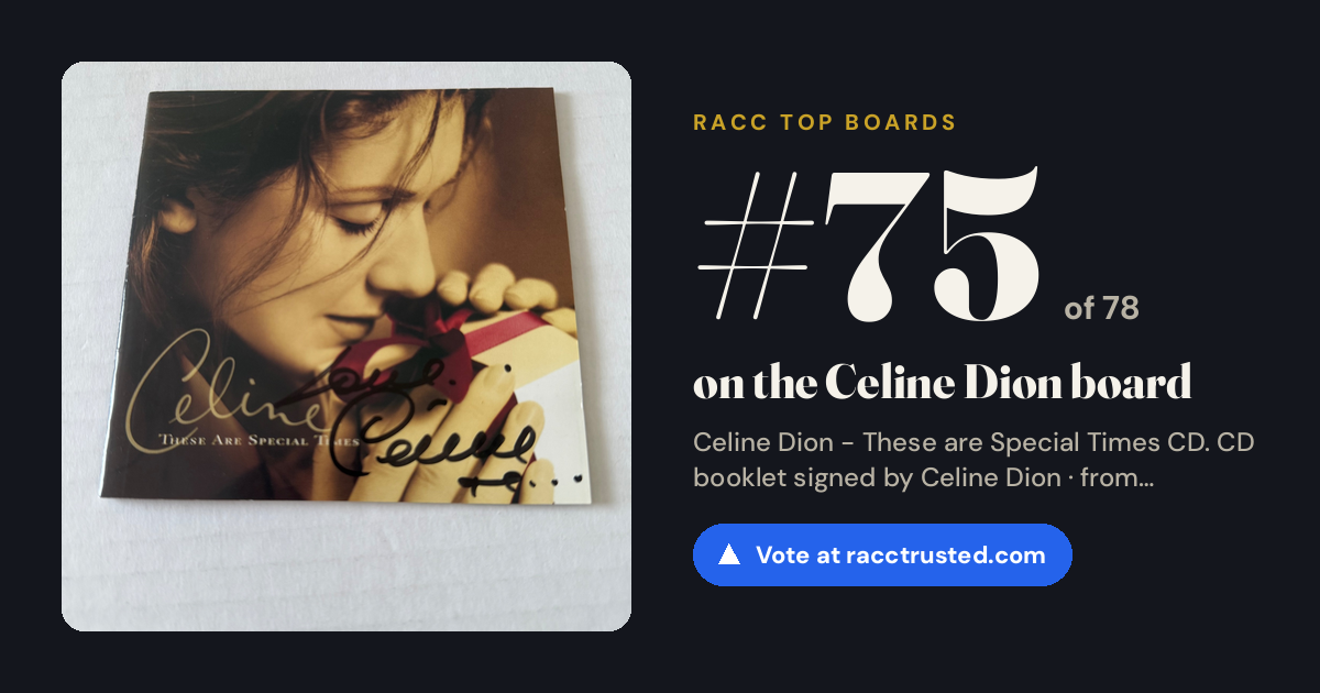 Share card: #75 of 78 on the Celine Dion board