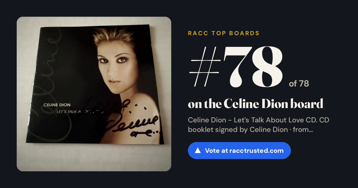 Share card: #78 of 78 on the Celine Dion board