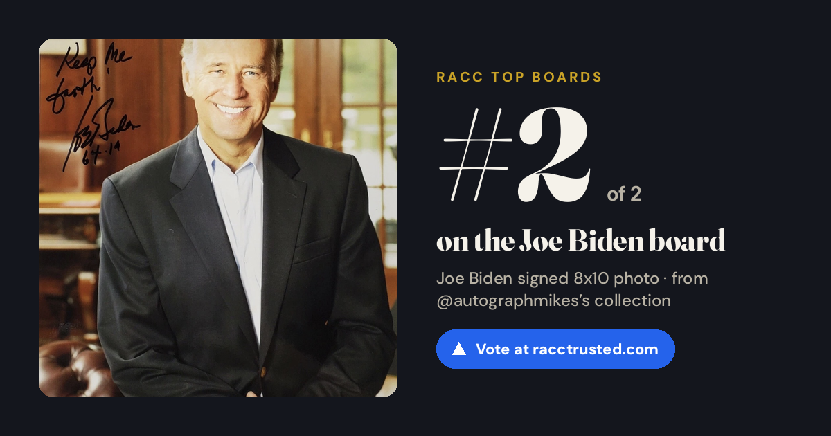 Share card: #2 of 2 on the Joe Biden board