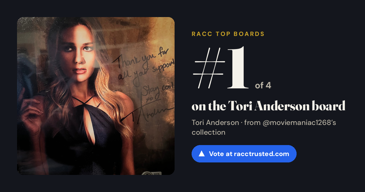 Share card: #1 of 4 on the Tori Anderson board