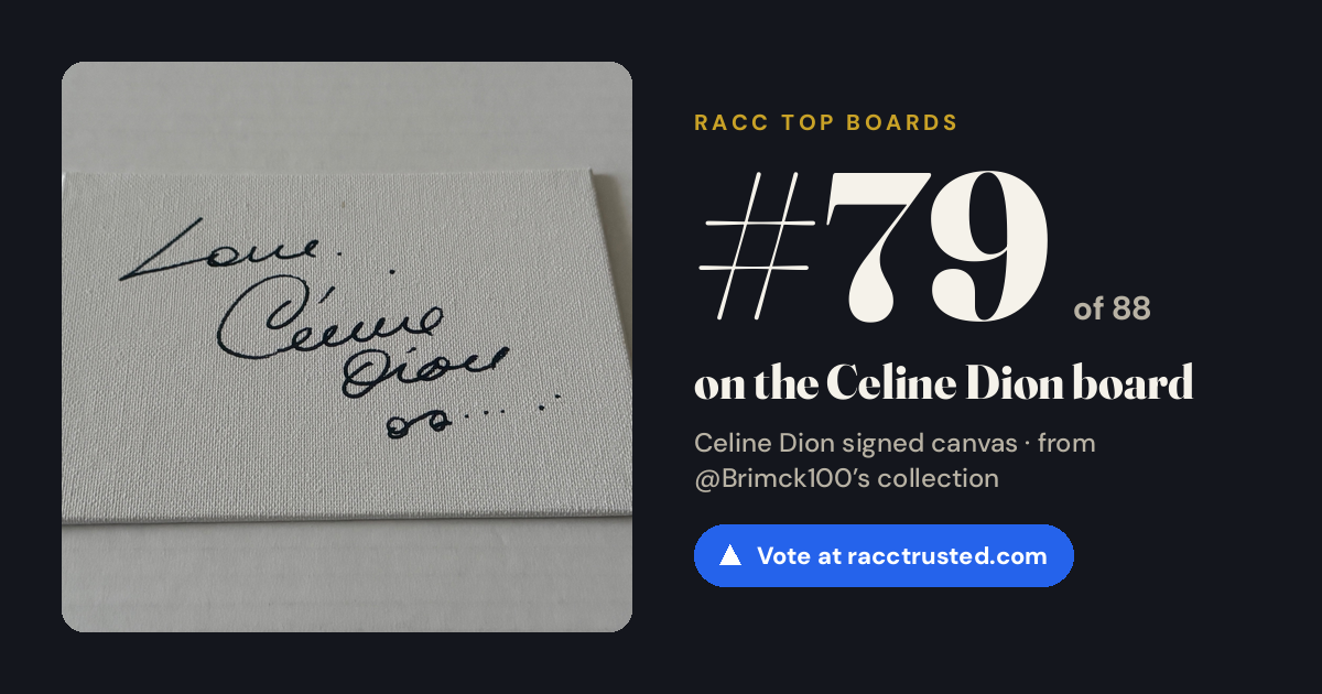 Share card: #79 of 88 on the Celine Dion board