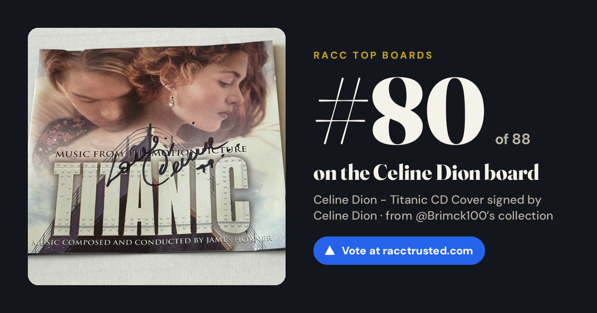 Share card: #80 of 88 on the Celine Dion board