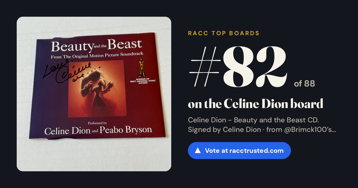 Share card: #82 of 88 on the Celine Dion board