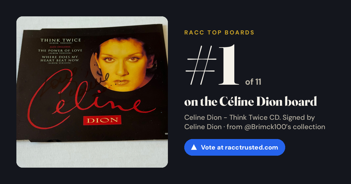Share card: #1 of 11 on the Céline Dion board