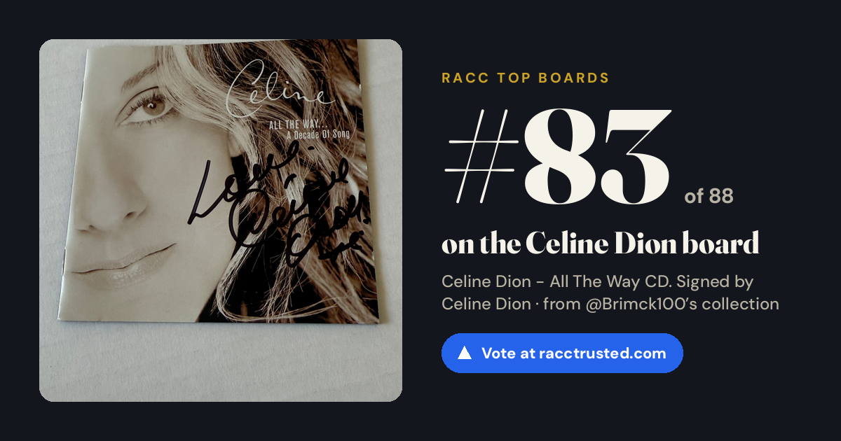 Share card: #83 of 86 on the Celine Dion board