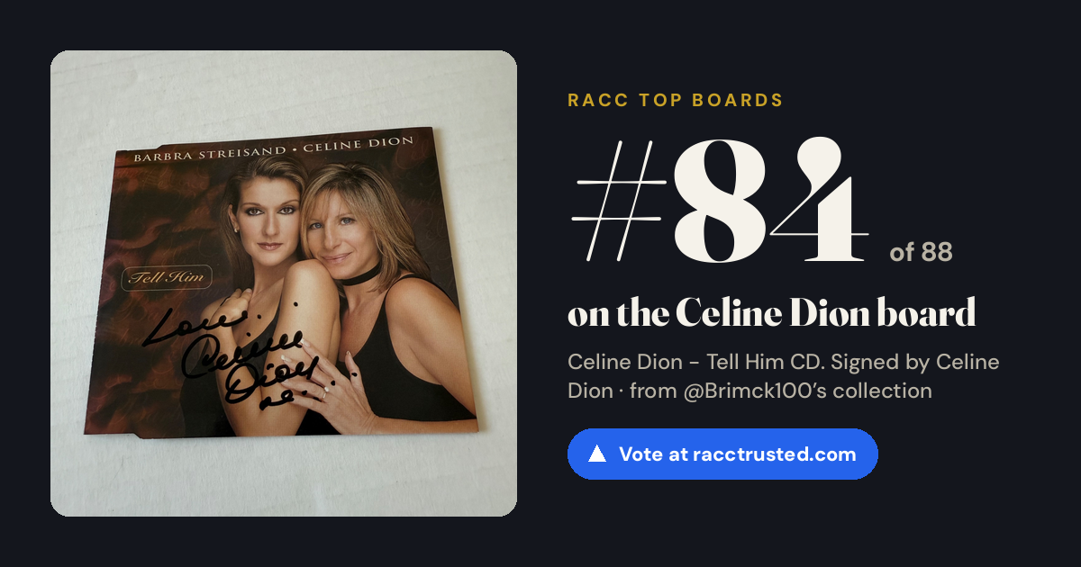 Share card: #84 of 86 on the Celine Dion board