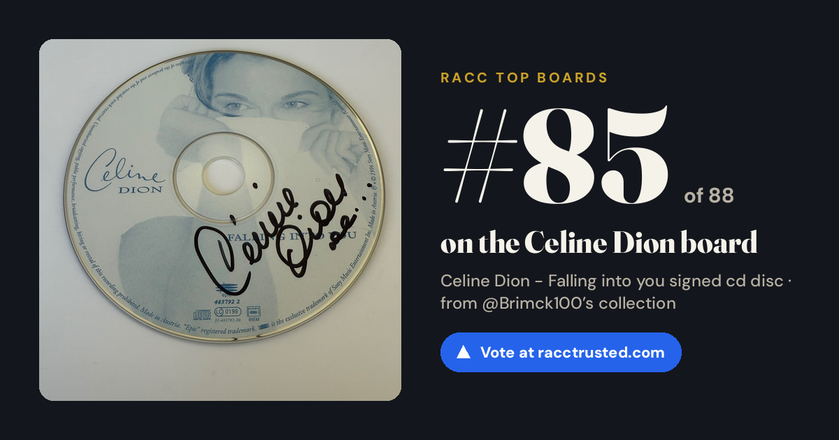 Share card: #85 of 88 on the Celine Dion board