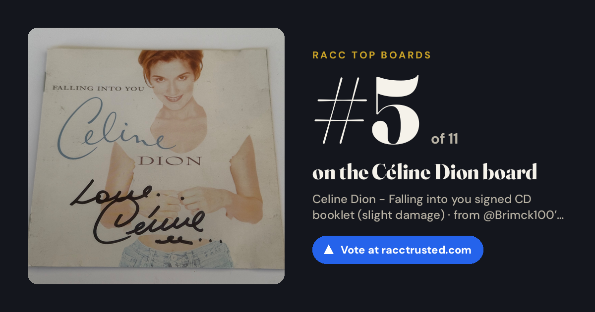 Share card: #5 of 11 on the Céline Dion board