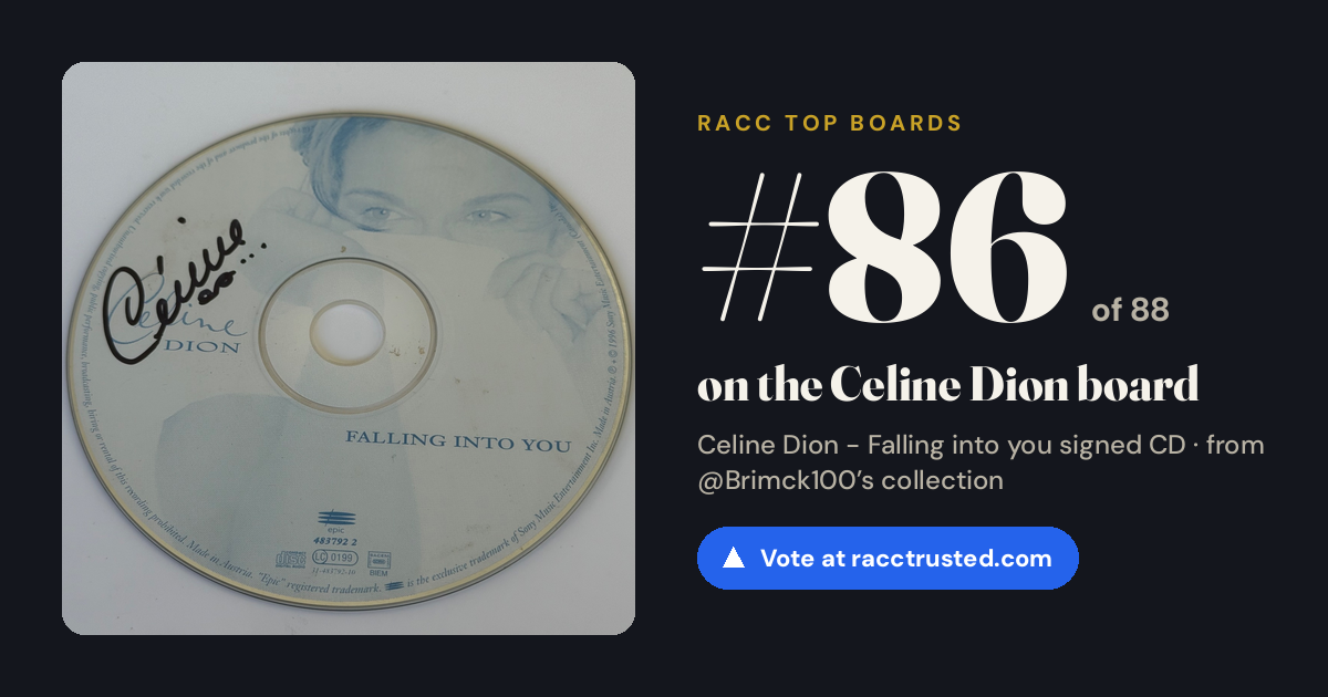 Share card: #86 of 88 on the Celine Dion board