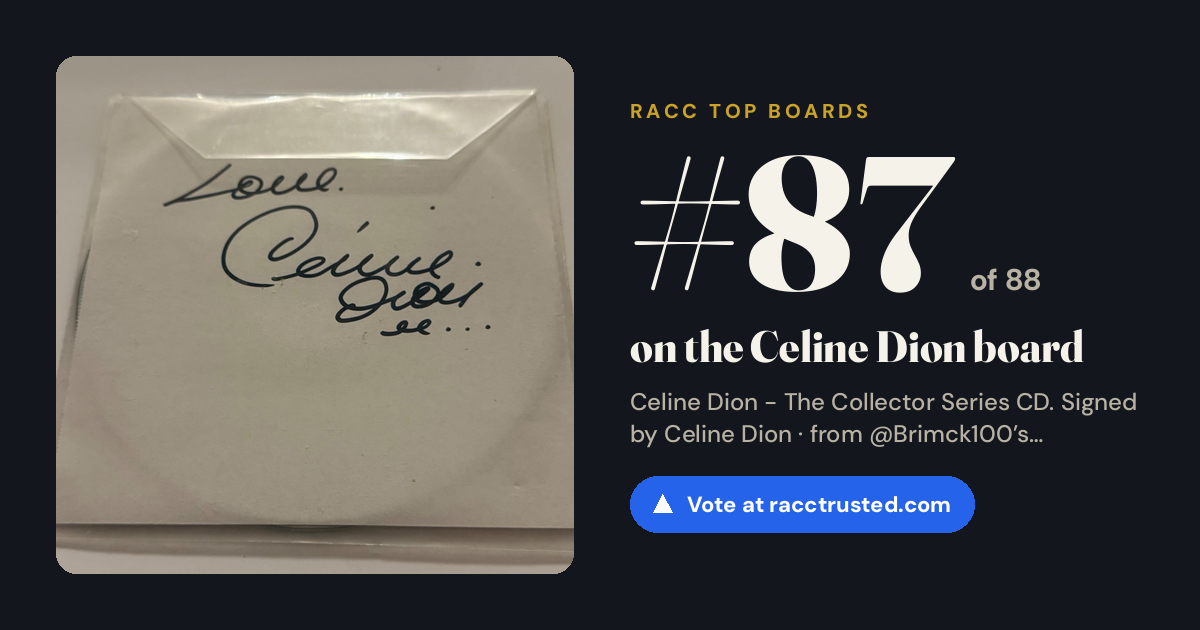 Share card: #87 of 88 on the Celine Dion board
