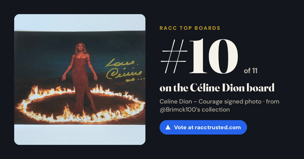 Share card: #10 of 11 on the Céline Dion board