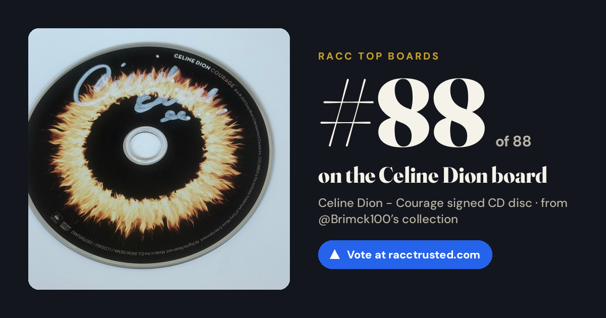 Share card: #88 of 88 on the Celine Dion board
