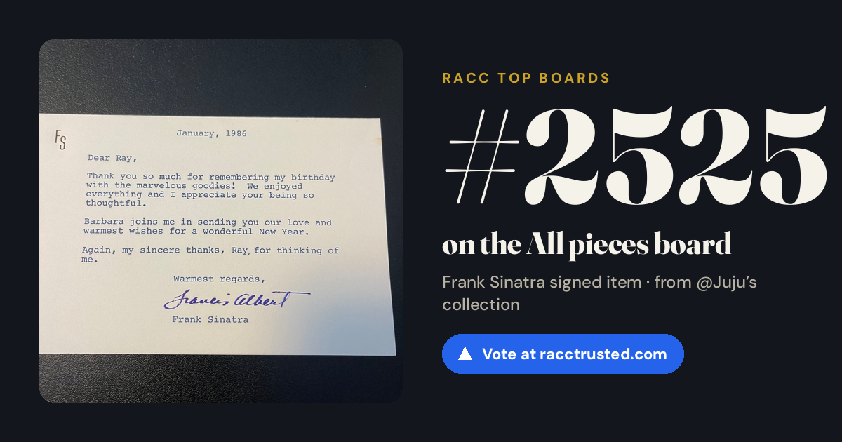 Share card: #2525 of 2525 on the All pieces board