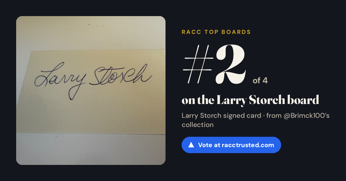 Share card: #2 of 4 on the Larry Storch board