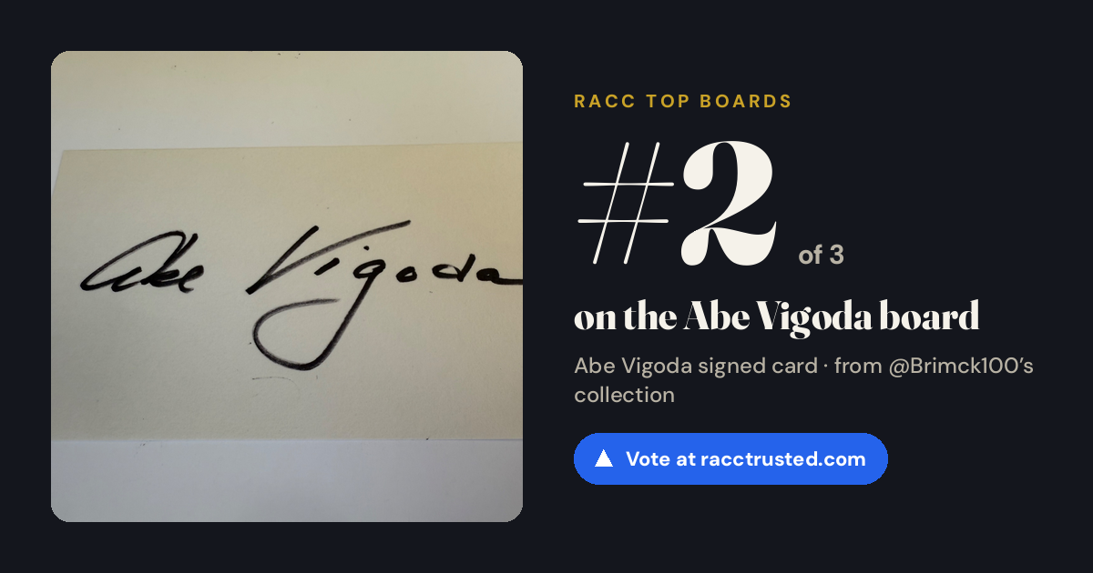 Share card: #2 of 3 on the Abe Vigoda board