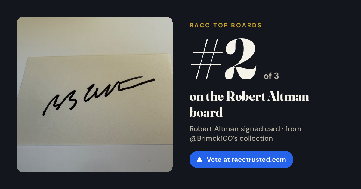Share card: #2 of 3 on the Robert Altman board