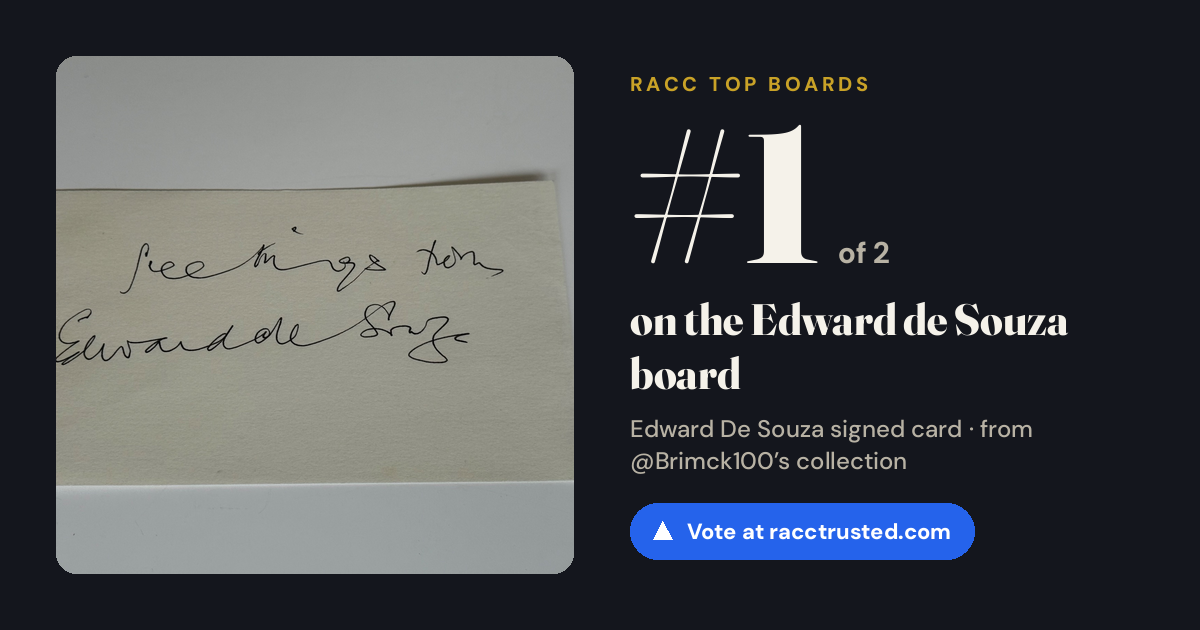 Share card: #1 of 2 on the Edward de Souza board