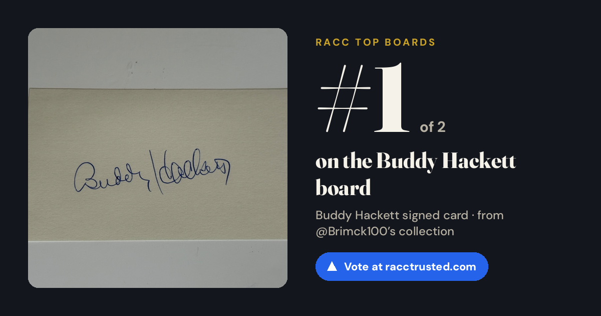 Share card: #1 of 2 on the Buddy Hackett board