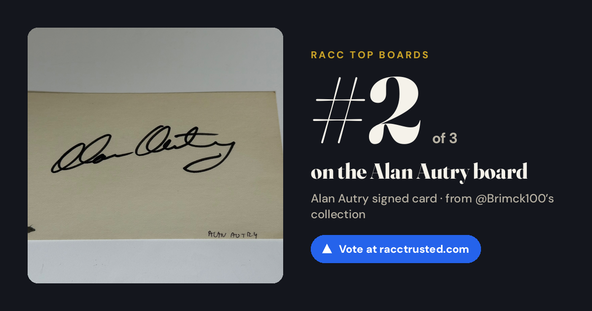 Share card: #2 of 3 on the Alan Autry board