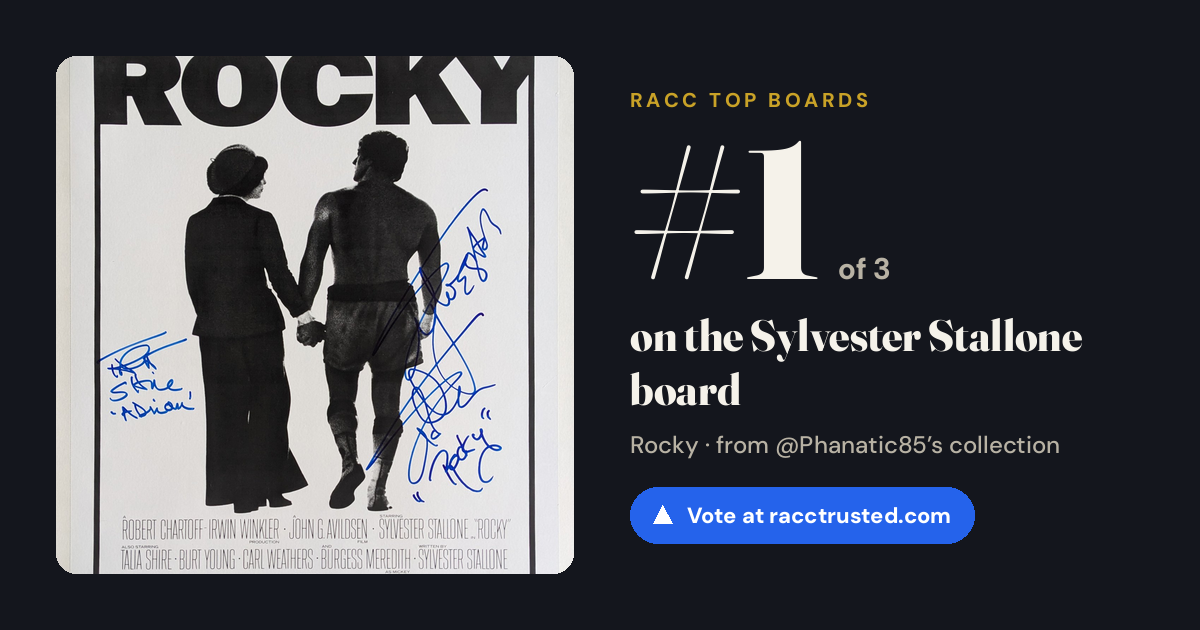 Share card: #1 of 3 on the Sylvester Stallone board