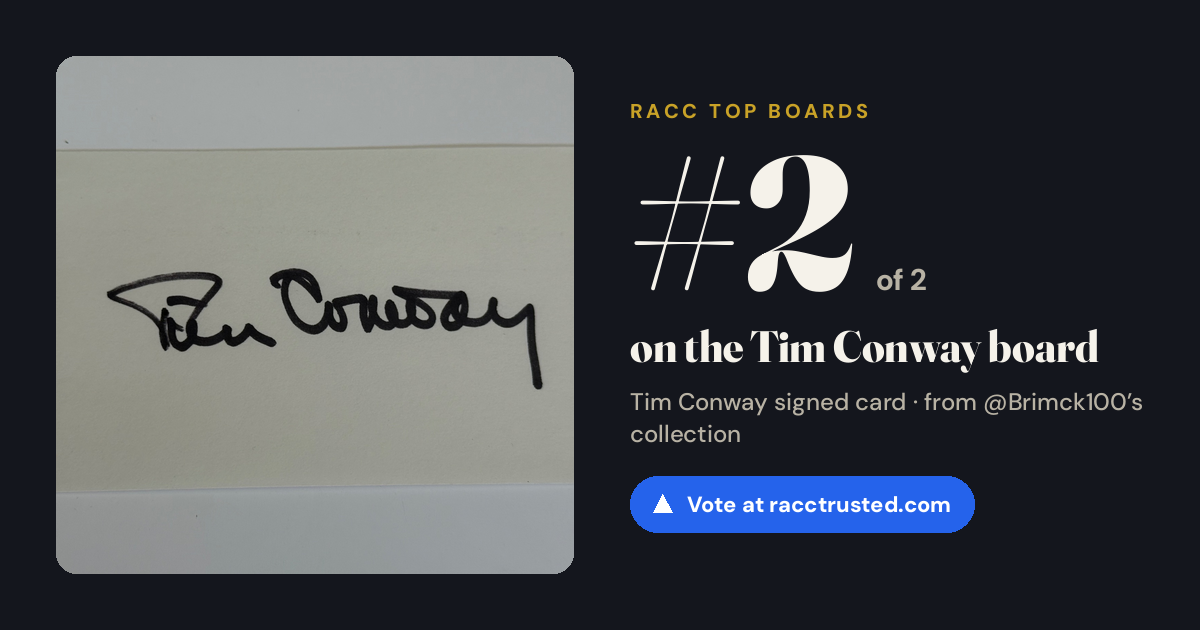 Share card: #2 of 2 on the Tim Conway board