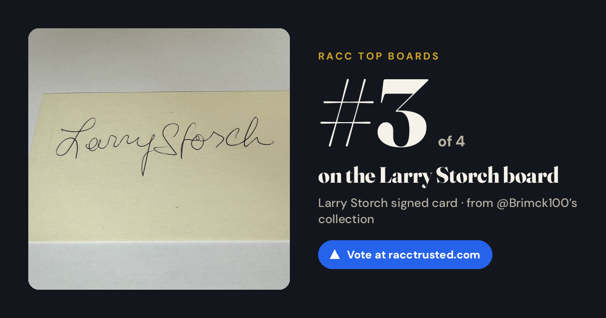 Share card: #3 of 4 on the Larry Storch board