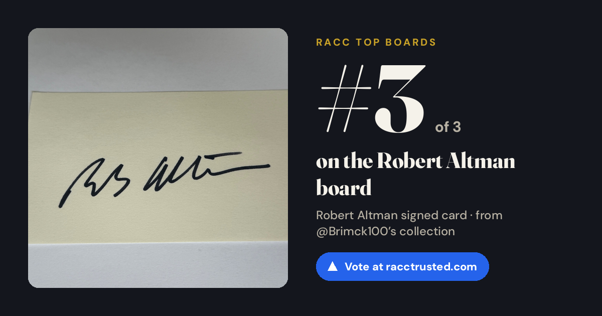 Share card: #3 of 3 on the Robert Altman board