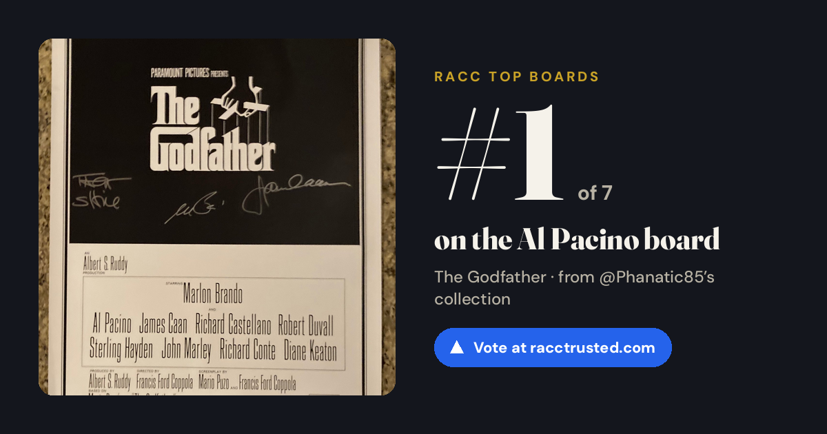 Share card: #1 of 7 on the Al Pacino board