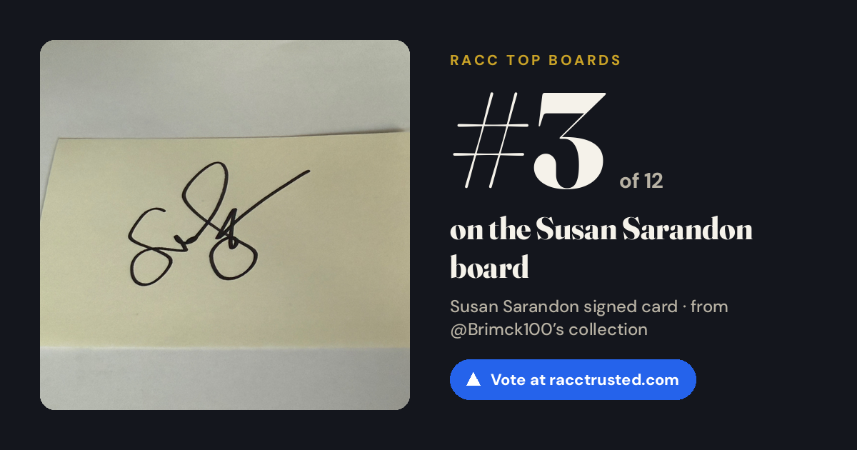 Share card: #3 of 12 on the Susan Sarandon board