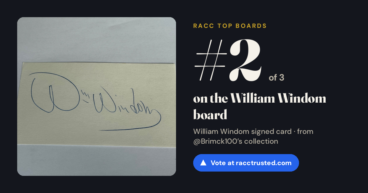 Share card: #2 of 3 on the William Windom board