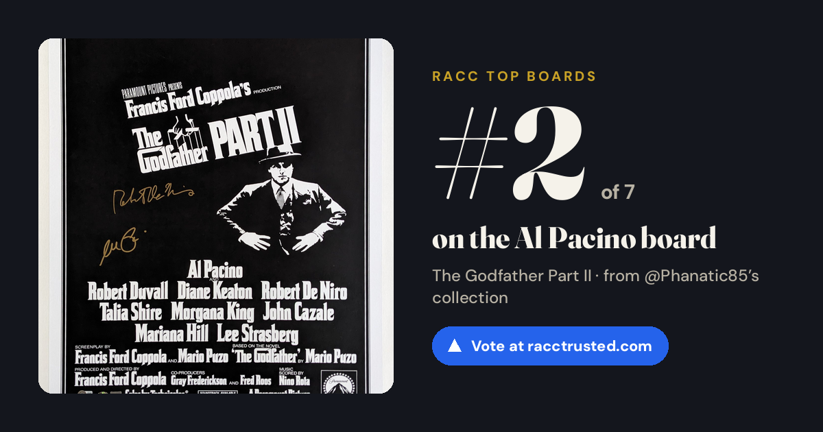 Share card: #2 of 7 on the Al Pacino board