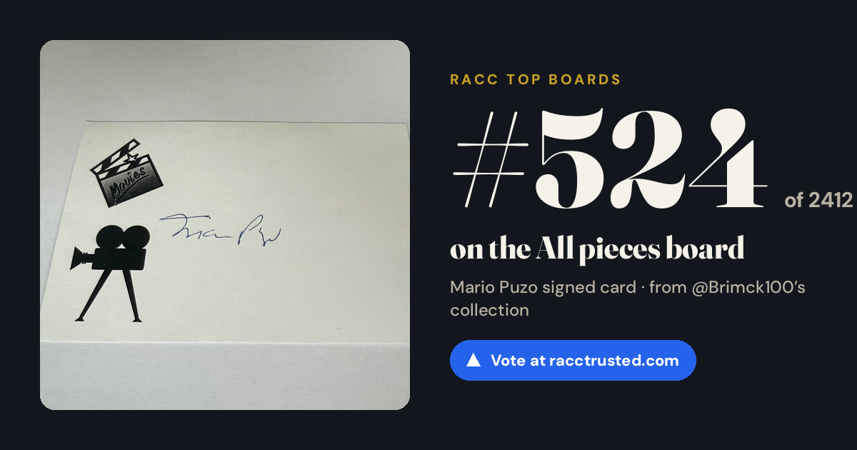 Share card: #524 of 2412 on the All pieces board