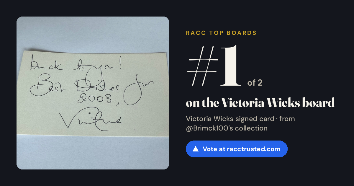 Share card: #1 of 2 on the Victoria Wicks board
