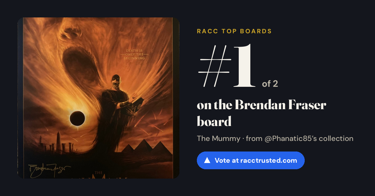 Share card: #1 of 2 on the Brendan Fraser board