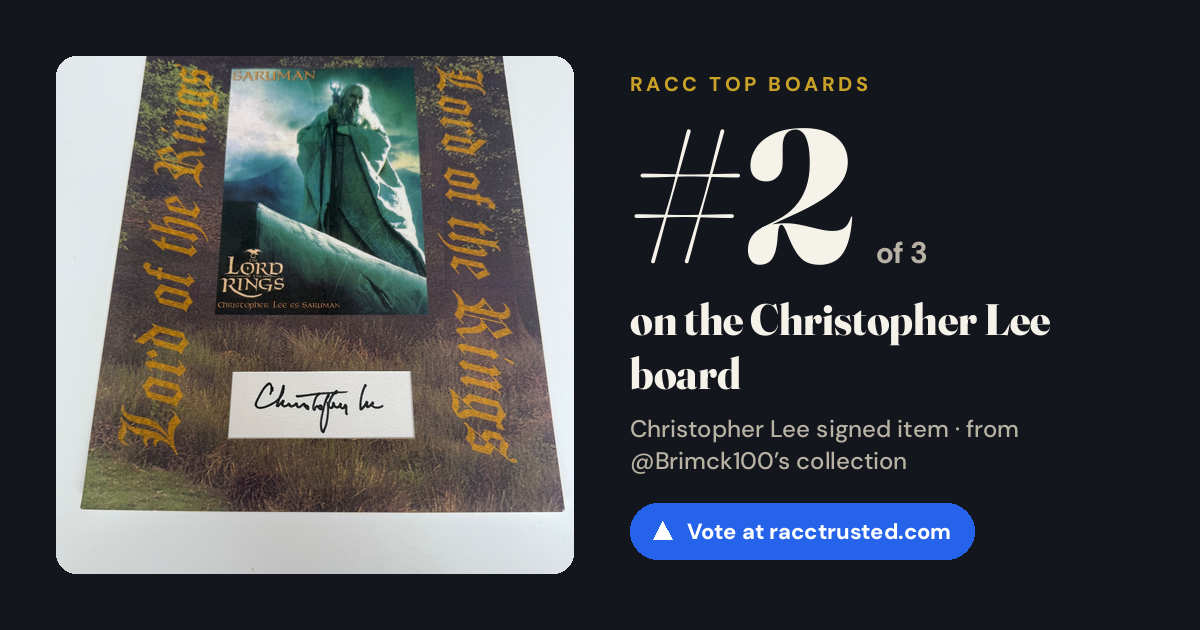 Share card: #2 of 3 on the Christopher Lee board