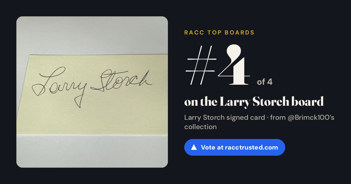 Share card: #4 of 4 on the Larry Storch board