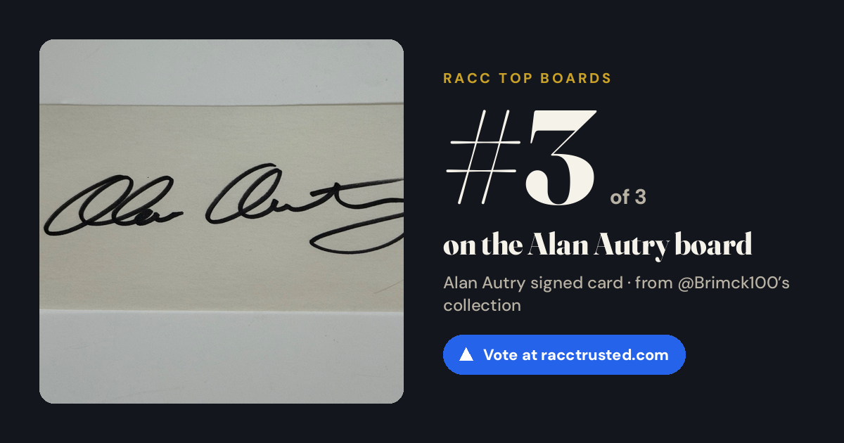 Share card: #3 of 3 on the Alan Autry board