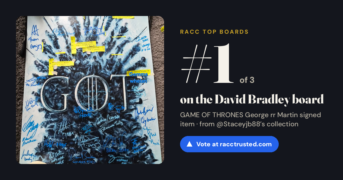 Share card: #1 of 3 on the David Bradley board