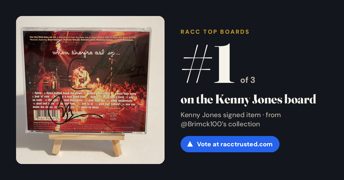 Share card: #1 of 3 on the Kenny Jones board
