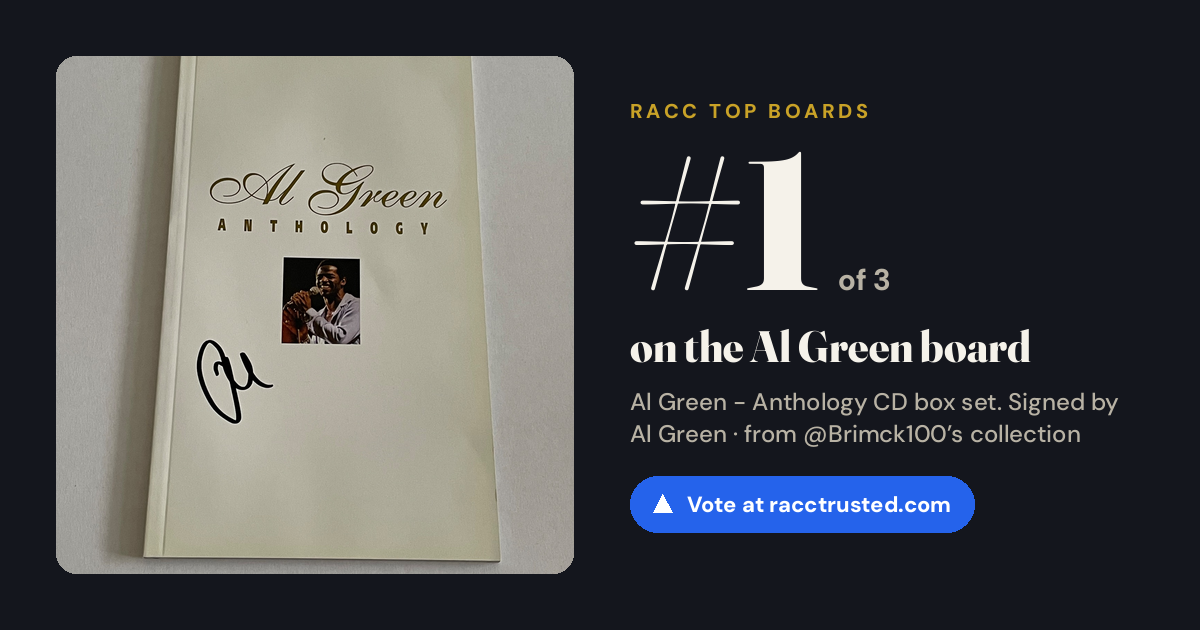 Share card: #1 of 3 on the Al Green board