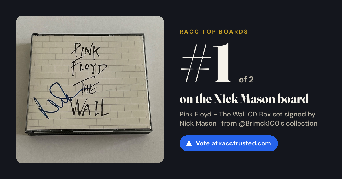 Share card: #1 of 2 on the Nick Mason board
